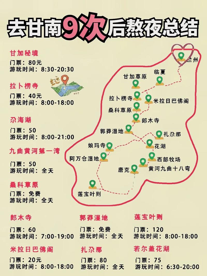 甘南旅游最佳路线图，甘南旅游最佳路线图自驾？-第2张图片-屿企百科网