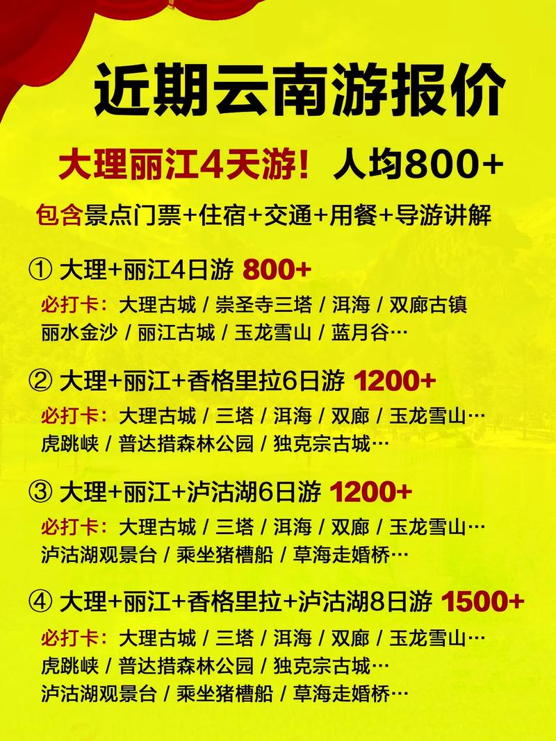 云南旅游团报名费用表？云南旅游团报名费用表最新？