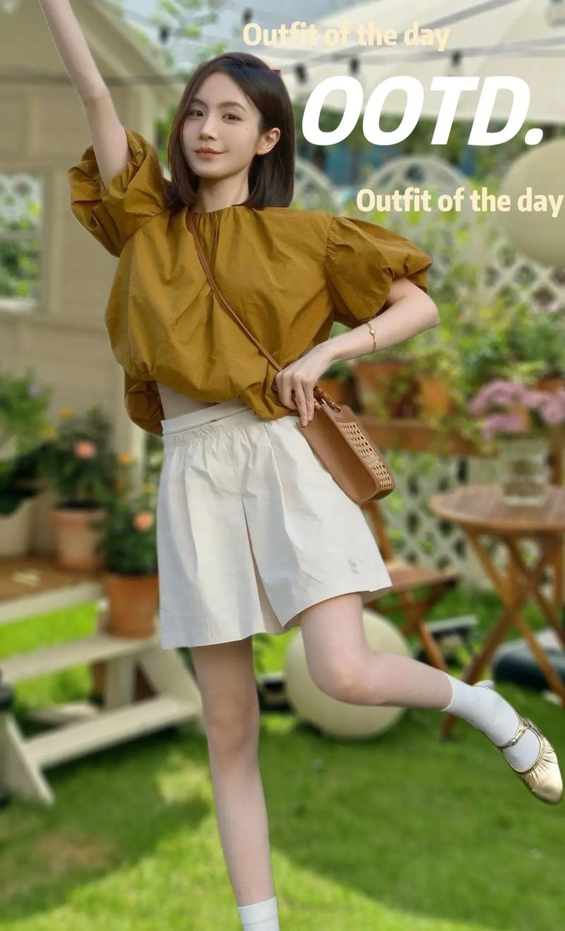 泡泡袖上衣搭什么下装，泡泡袖搭配-第5张图片-屿企百科网