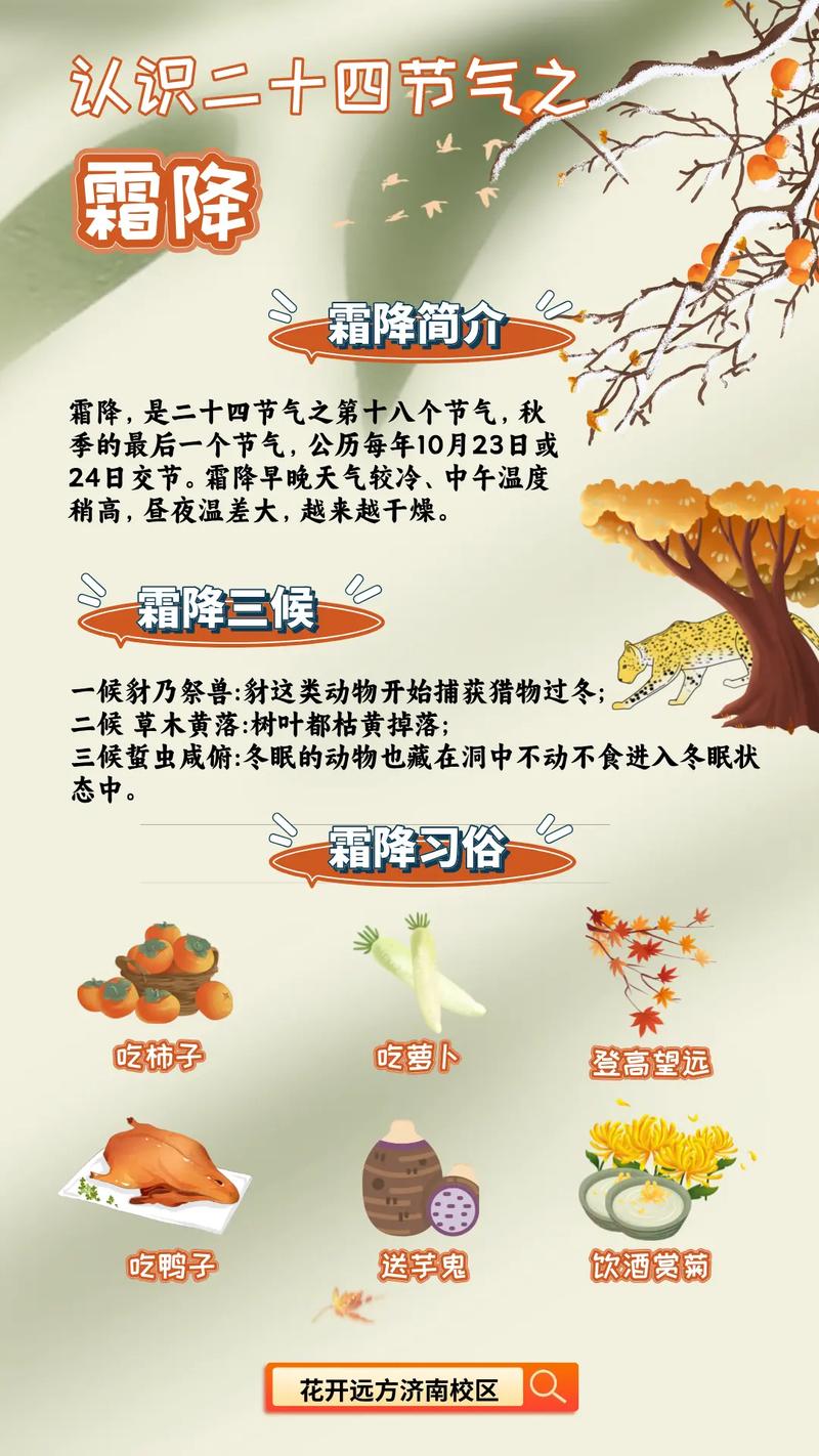 霜降节气的特点和风俗是什么，霜降节气的特点与习俗，霜降节气的由来和气候特点-第4张图片-屿企百科网