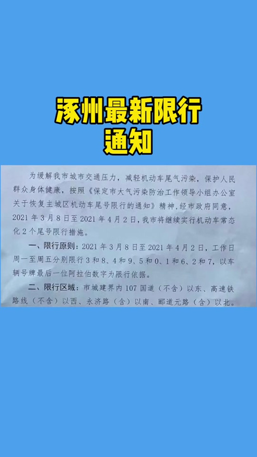 保定涿州今日限行尾号？保定涿州最新限号？-第3张图片-屿企百科网