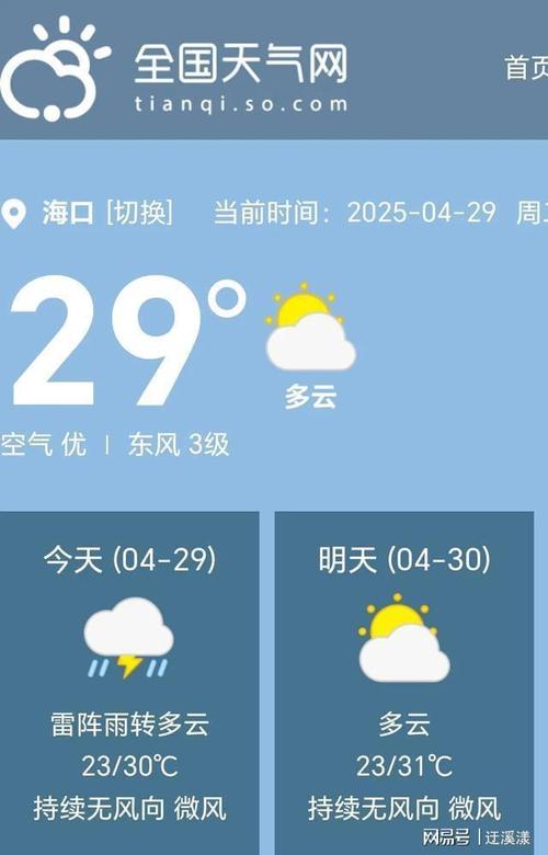 海南今天的天气温度多少，海南今天的天气预报是多少度-第2张图片-屿企百科网